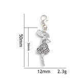 20Pcs Clear Crystal Lady Charms Pendant DIY Bracelet Necklace Jewelry