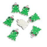 20Pcs Enamel Cartoon Frog Charms for DIY Jewelry Making