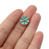Enamel Sun Flower Charms Daisy Flowers Alloy Pendant DIY Jewelry Making