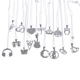20Pcs Stainless Steel Heart Crown Tree Necklaces Mix Style Party Jewelry