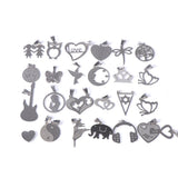 20Pcs Stainless Steel Heart Crown Tree Necklaces Mix Style Party Jewelry