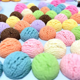 20Pcs Mixed Style Ice Cream Ball Resin Food Decor Brooch Magnet DIY Crafts