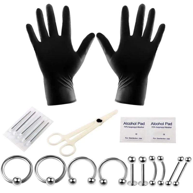 20Pcs Body Piercing Tools Kit Disposable Needles for Body Jewelry 14G&16G