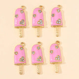 20Pcs Zircon Ice Cream Colorful Enamel Charms for DIY Jewelry Making