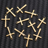 20Pcs Stainless Steel Cross Charms Pendant Religious DIY Crafts