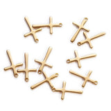 20Pcs Stainless Steel Cross Charms Pendant Religious DIY Crafts