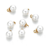 20Pcs Stainless Steel Pearl Beads Charms Pendant for DIY Jewelry