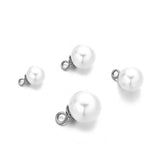 20Pcs Stainless Steel Pearl Beads Charms Pendant for DIY Jewelry