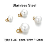 20Pcs Stainless Steel Pearl Beads Charms Pendant for DIY Jewelry