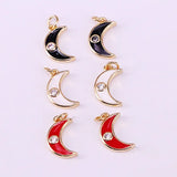 20Pcs Mini Enamel Pendant, Colorful Star/Eye/Moon Shape Charm Jewelry