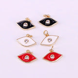 20Pcs Mini Enamel Pendant, Colorful Star/Eye/Moon Shape Charm Jewelry
