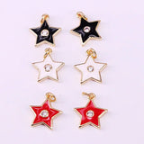 20Pcs Mini Enamel Pendant, Colorful Star/Eye/Moon Shape Charm Jewelry