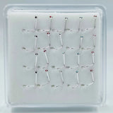 20Pcs 925 Sterling Silver Crystal Nose Stud Rings 1.5MM Piercing Jewelry