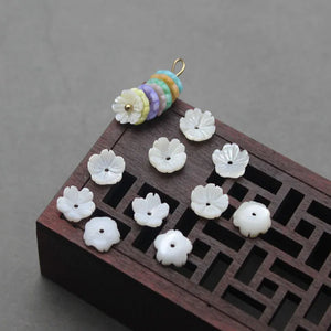 20Pcs 8mm Colorful Natural Shell Flower Beads For Diy Earrings