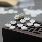 20Pcs 8mm Colorful Natural Shell Flower Beads For Diy Earrings