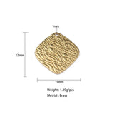 20Pcs 19*22MM Brass Square Earrings Metal Charms Jewelry Findings