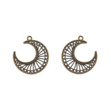20Pcs Antique Bronze Moon Charms For DIY Jewelry Making