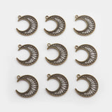 20Pcs Antique Bronze Moon Charms For DIY Jewelry Making