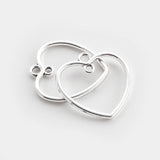 20Pcs Sliver Alloy Heart Charms DIY Earrings Necklace Jewelry Findings