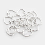 20Pcs Sliver Alloy Heart Charms DIY Earrings Necklace Jewelry Findings