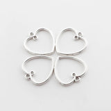 20Pcs Sliver Alloy Heart Charms DIY Earrings Necklace Jewelry Findings