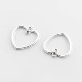 20Pcs Sliver Alloy Heart Charms DIY Earrings Necklace Jewelry Findings