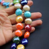 20pcs 16mm Round Ceramic Beads Multi-color for Jewelry Making DIY