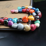 20Pcs Simply Heart Shape Ceramic Beads Multi-color for Bracelet DIY