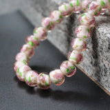 20Pcs 10x8mm Lampwork Glass Flower Abacus Beads Pink for Jewelry Making