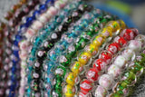 20Pcs 10x8mm Lampwork Glass Flower Abacus Beads Pink for Jewelry Making