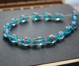 20Pcs 9mm*16mm Lampwork Glass Beads Flower Ocean Style for Jewelry Making
