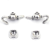 20 Sets Teapot End Bead Caps Silver Tone Metal Charms Bracelets DIY Findings