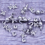 20 Sets Teapot End Bead Caps Silver Tone Metal Charms Bracelets DIY Findings
