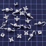 20 Sets Teapot End Bead Caps Silver Tone Metal Charms Bracelets DIY Findings