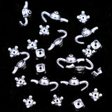 20 Sets Teapot End Bead Caps Silver Tone Metal Charms Bracelets DIY Findings