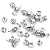 20 Sets Teapot End Bead Caps Silver Tone Metal Charms Bracelets DIY Findings