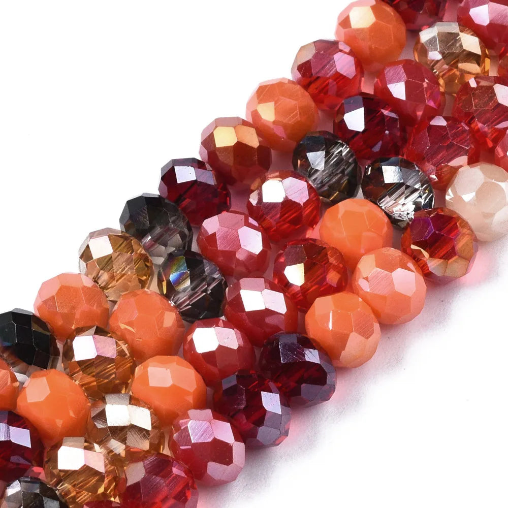 20 Strands Electroplate Faceted Glass Beads for DIY Jewelry Making