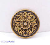 20X 20*20mm Antique Brass/Silver Western Cowboy Flower Conchos Button