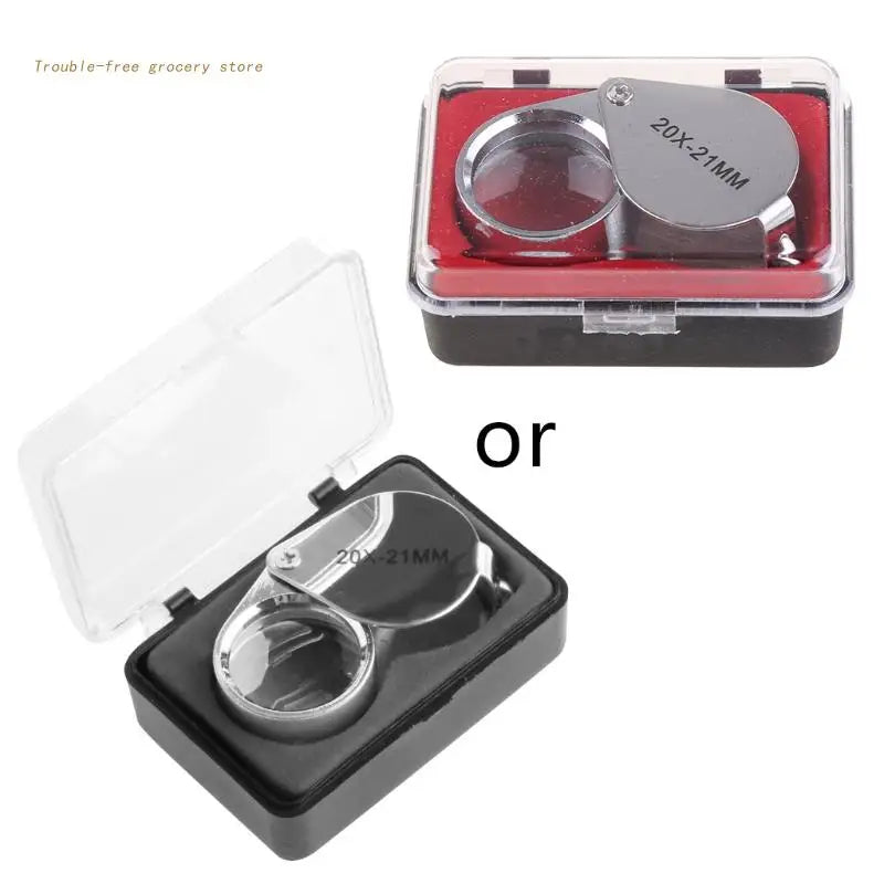 Mini Portable Handheld Jewelry Magnifier 20X-21mm for Authenticating Jewelry
