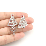 Enamel Rhinestone Christmas Tree Santa Gloves Snowman Beads Cage Pendant