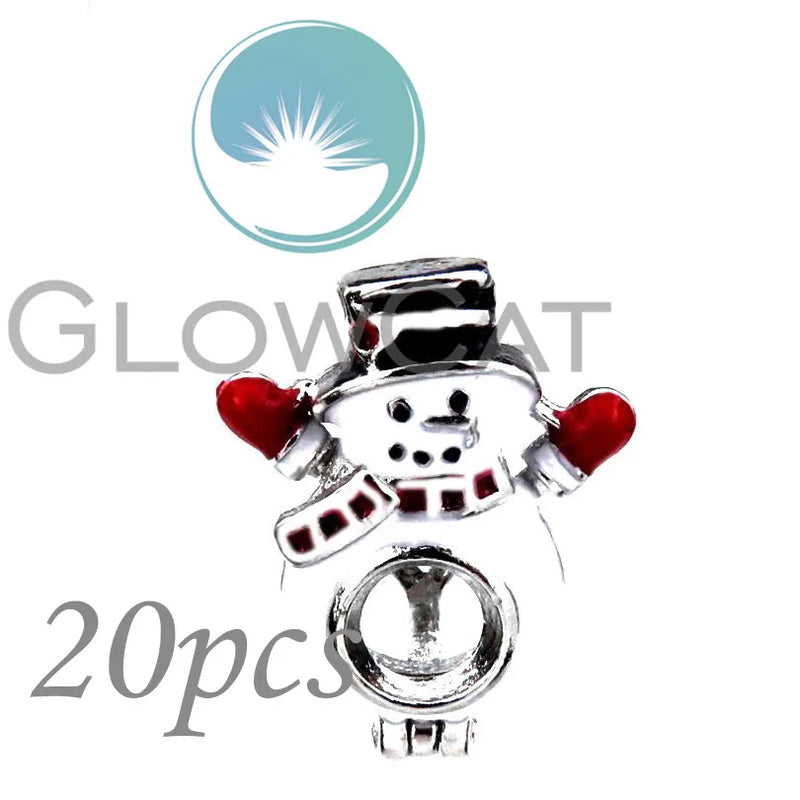 Enamel Rhinestone Christmas Tree Santa Gloves Snowman Beads Cage Pendant
