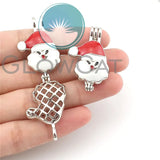 Enamel Rhinestone Christmas Tree Santa Gloves Snowman Beads Cage Pendant