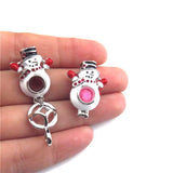 Enamel Rhinestone Christmas Tree Santa Gloves Snowman Beads Cage Pendant