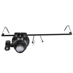 LED Light Monocular Eyeglasses Magnifier Head Magnifying Glass Loupe