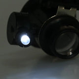 LED Light Monocular Eyeglasses Magnifier Head Magnifying Glass Loupe