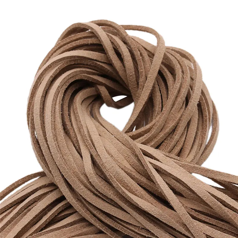 20Yard/Lot Flat Faux Suede Velvet Leather Cord DIY Rope Thread