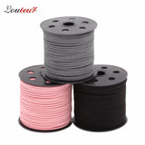 20Yard/Lot Flat Faux Suede Velvet Leather Cord DIY Rope Thread
