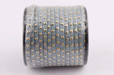 Gray Suede Cord 20Yds with Gold Studs, 5mmx2mm