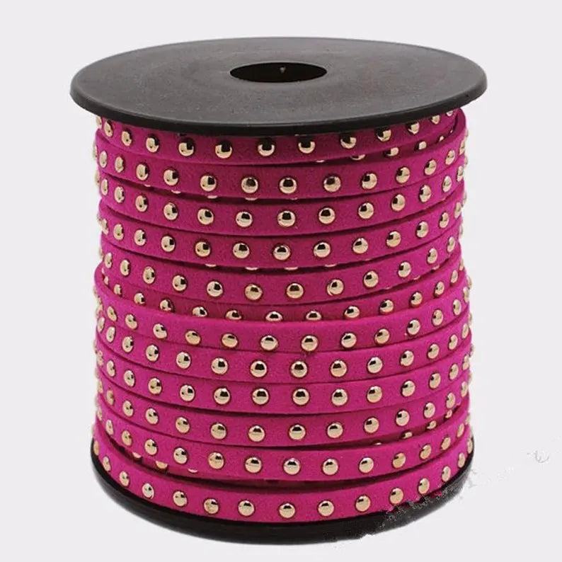 20Yds Hot Pink Suede Cord Microfiber Faux Cord 5mmx2mm