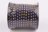 20Yds Navy Suede Cord Gold Studded 5mmx2mm